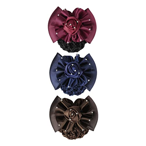 Healeved 3stück Haarnetze Für Frauen Mit Schleifenclip Haar Snoods Für Dutts Zartes Rosen-design Geeignet Für Mädchen Und Damen von Healeved