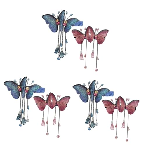 Healeved 6stücke Haarklammern Schmetterling Mit Quaste Luxuriöse Haarspangen Mit Strass Für Damen Zuverlässige Und Elegante Haaraccessoires Für Besondere Anlässe von Healeved