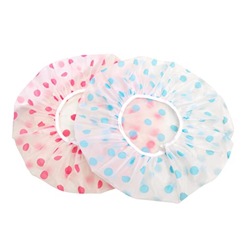 6St Badehut Hüte für Kinder Satinhaube Hüte für Frauen Damenhüte und Mützen Schlafkappe duschen Peeling schäumend zwillengummi rosaenne zulunft pink blaue Pinke Farbe Duschhaube Healeved von Healeved