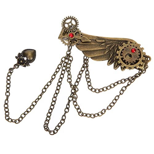 Healeved Punk Haarspange Mit Flügeln Und Dangle-kette Retro Steampunk Haarklammer Für Damen Und Mädchen Perfektes Haaraccessoire Für Besondere Anlässe Und Alltag von Healeved