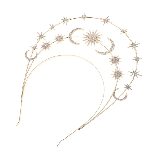 Healeved Göttinnenkrone-kopfbedeckung Dreistufiges -stirnband Stern-mond- -stirnband Für Mädchen Elegant Und Leicht Für Cosplay Hochzeiten Strand Und Andere Festliche Anlässe von Healeved