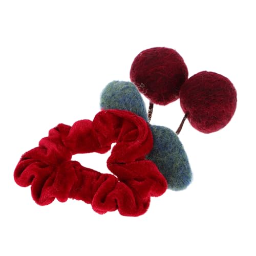 Healeved Haar Scrunchy Aus Tuch Mit Kirschmotiv Elastisches Haargummi Für Mädchen Und Frauen Für Party Alltag Und Herbst von Healeved