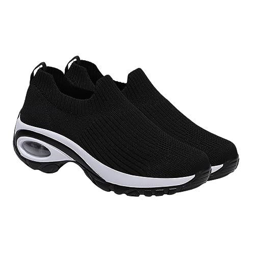 Healeved 1 Paar Atmungsaktive Viskose -Schuhe Wanderschuhe Damen Turnschuhe Wandern Leicht bequem Damen-Sneaker lässige Schuhe lässige Wanderschuhe Sohle: PU-Luftpolstersohle Schwarz von Healeved