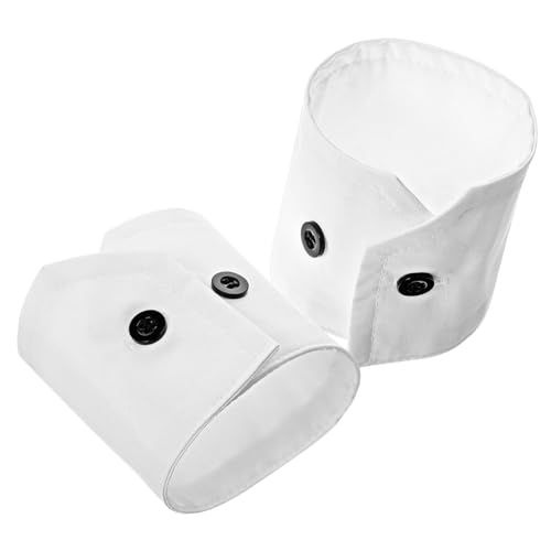 Healeved 1 Paar Bündchen mit Spitzenbesatz Handgelenkmanschetten Party Blumen- dekorative Manschetten ärmellos Farbe dekorative Hülle abnehmbare Ärmelbündchen falsche Manschetten Stoff Weiß von Healeved