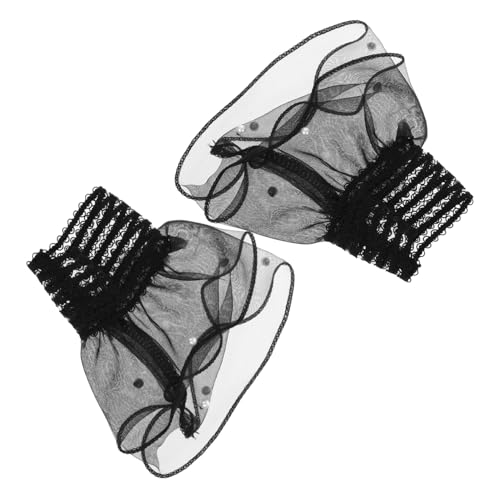 Healeved Elastische Damen-handgelenkmanschetten Mit Blumenmotiven Geschichtete Falsche Ärmel Abnehmbar Für Lolita-mode Hochzeit Party Und Club von Healeved