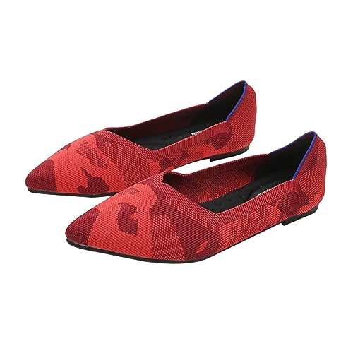 Healeved 1 Paar Flache Schuhe spitz Wohnungen für Frauen barfuß Zehe Damenschuhe weibliche Schuhe mit flachem Mund Freizeitschuhe mit flachem Mund modische Flache Strickschuhe Pu rot Healeved 1 Paar Flache Schuhe spitz Wohnungen für Frauen barfuß Zehe Damenschuhe weibliche Schuhe mit flachem Mund Freizeitschuhe mit flachem Mund modische Flache Strickschuhe Pu rot von Healeved