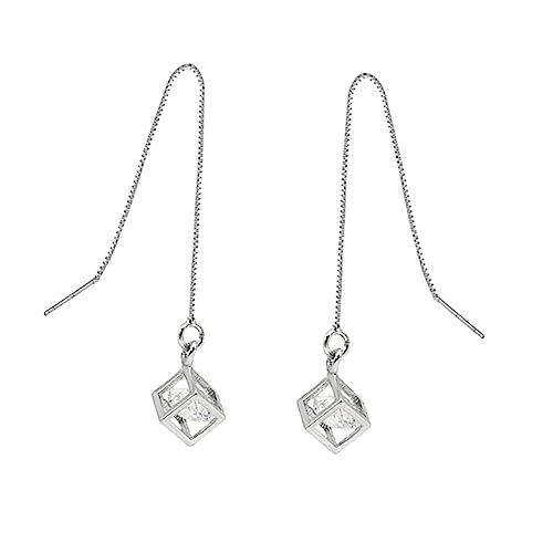 Healeved 1 Paar Geometrische Ohrringe Sterling Silber Hängende Ohrhänger für Frauen Modischer Schmuck für Partys und Alltag Einfach Anzulegen Kombinieren von Healeved