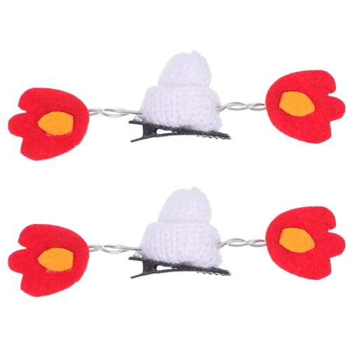 Healeved 1 Paar Halloween-haarspangen: Haarspangen für Damen mit Mini-strickmütze Und Flammen-design – Seitliche für Party, Cosplay, Kopfbedeckung, Schmuck von Healeved