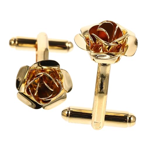 Healeved Manschettenknöpfe Für Herren Rosenform Hemdzubehör Smoking Klassische Manschettenknöpfe Herrenbekleidungszubehör von Healeved