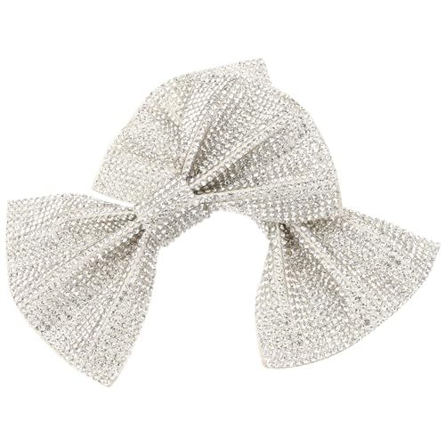 Healeved 1 Paar Hochzeits Schuhclips mit Strass Abnehmbare Silberschleifen Schnallen Schuhaccessoires für Damen für Hochzeiten Abschlussbälle und Partys von Healeved