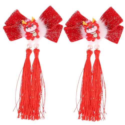 Healeved Haar Klammern Mit Schleife Und Drachendekor Haarspange Mit Quaste Haarschmuck Im Chinesischen Stil Für Damen Und Mädchen Geeignet Für Alltag Partys Und Formelle Anlässe von Healeved