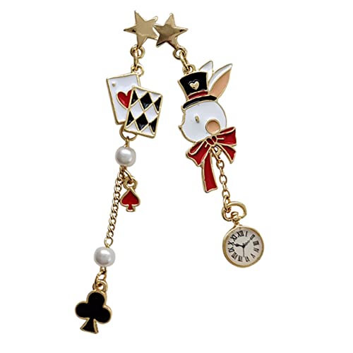 Healeved 1 Paar Kaninchen Ohrringe für Mädchen Asymmetrische Dangle Ohrringe Silber Ohrstecker für Damen Trendiger Schmuck für Besondere Anlässe oder Alltag von Healeved