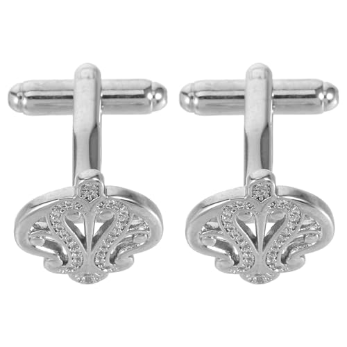 Healeved 1 Paar Manschettenknöpfe mit Krone: Strass-Ohrstecker für Herren, für formelle Geschäftskostüme, Manschettenknöpfe, Hochzeiten und Geschenksets von Healeved