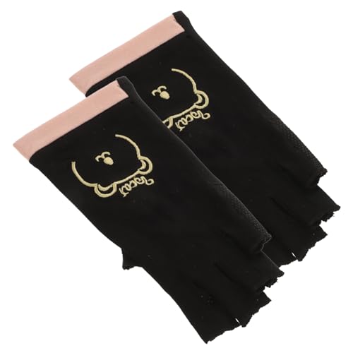 Healeved 1paar Halbfinger Uv Schutzhandschuhe Für Maniküre Atmungsaktive Und Rutschfeste Nägelpflege-handschuhe Für Gel-nagellampe Und Nail Art von Healeved