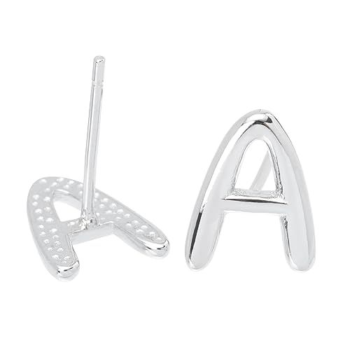 Healeved Alphabet Ohrringe A Minimalistische Ohrstecker S925 Silber Eleganter Schmuck für Damen Push Back Design und Vielseitig von Healeved