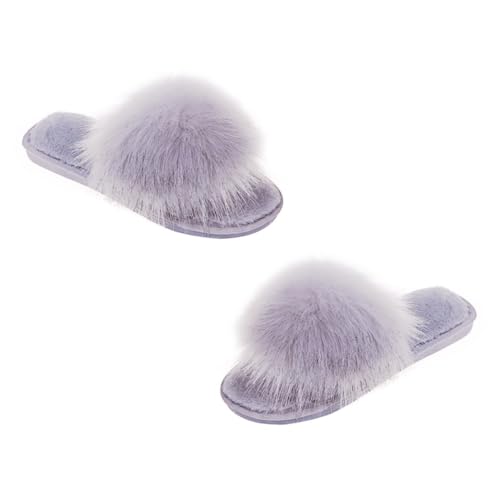 Healeved 1 Paar Plüsch Hausschuhe für Damen mit Rutschfester Gummisohle Gemütliche Flip Flops für Drinnen und Draußen für Entspannte Schritte und Müde Füße von Healeved