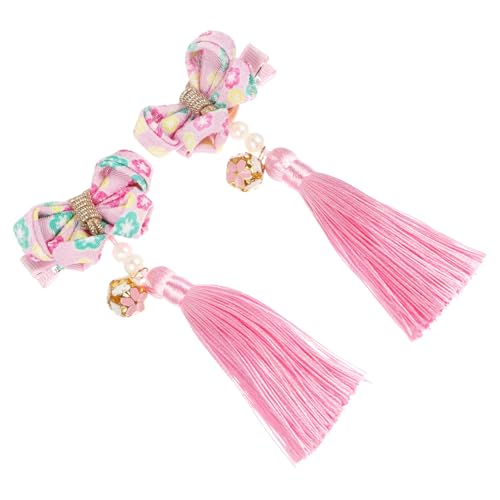 Healeved Kinder Haar Clip Neue Jahr Quasten Stirnband Decor 1 Paar Tuch Kopfschmuck Ornamente von Healeved