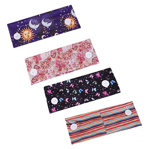 Healeved Verschiedene Stile 1 Set 4-teilig Elastische Breite Sport-haarbänder Yoga-stirnband Mit Knopf Bequemes Lauf-stirnband Zufälliger Stil von Healeved