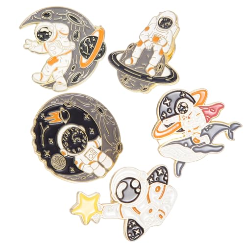 Healeved 1 Satz Astronaut Broschen Metall Anstecknadeln Für Kleidung Rucksäcke Taschen Dekorative Pins Niedlichem Design Für Accessoires 5 Stück von Healeved
