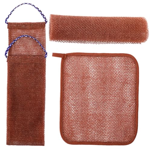 Healeved 1 Set Peeling-badetuch Aus Afrikanischem Netzschwamm Körperschrubber Mit Luffa-gurt Für Rücken Füße Gesicht von Healeved