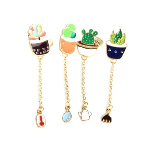 Healeved 4stücke Kaktusbrosche Aus Hochwertiger Legierung Stilvolle Cartoon-brosche Für Damen Und Mädchen Als Modeschmuck Für Kleidung Und Accessoires von Healeved
