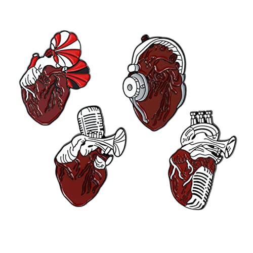 Healeved 1 Satz Cartoon Herz Brosche Student Legierung Anstecker Chic Für Kleidung Und Accessoires Kreatives Für Erwachsene Vielseitige Verwendungsmöglichkeiten 4 Stück von Healeved