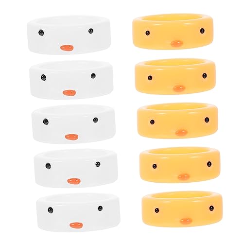 Healeved 1 Satz Damenringe Mit Niedlichem Hühnerdesign Einfache Finger Ringe Hochwertigem Für Und Dekoration 10 Stück von Healeved