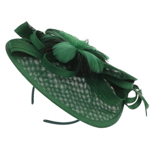 Healeved 1 Satz Federblumen-Kopfschmuck Haarspangen Party Kopfbedeckung Mode Kopfschmuck Stilvoller Haarreif Blumenkopfband Braut-Haar-Accessoires-Party Party-Fascinator-Hut Polyester Green von Healeved