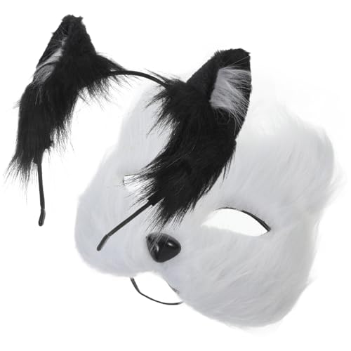Healeved 1satz Furry Mask Für Halloween Halbe Gesichtsmaske Und Haarband Mit Ohren Für Cosplay Maskenbälle Und Karneval Wiederverwendbar Und Atmungsaktiv von Healeved