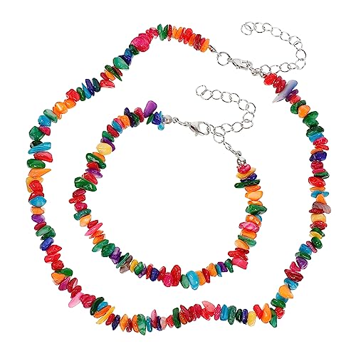 Healeved Damen Schmuckset Halskette und Armband Strandaccessoires Natürlichen Materialien Farbenfrohes Design für Sommer Hautfreundlich und Allergiefrei Healeved Damen Schmuckset Halskette und Armband Strandaccessoires Natürlichen Materialien Farbenfrohes Design für Sommer Hautfreundlich und Allergiefrei von Healeved
