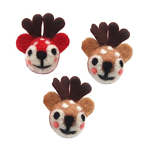 Healeved 3stücke Cartoon Geweih Brosche Weihnachten Filz Corsage Kleidungsaccessoire Hut Ornament Broschen Zubehör Für Partys Und Feiern von Healeved
