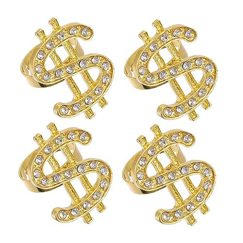 Healeved 1 Satz Hip Hop Ringe Im Punk Stil Kreative Finger Schmuckstücke Für Rapper Kostüme Accessoires Für Mottopartys Und Fasching 4 Stück von Healeved