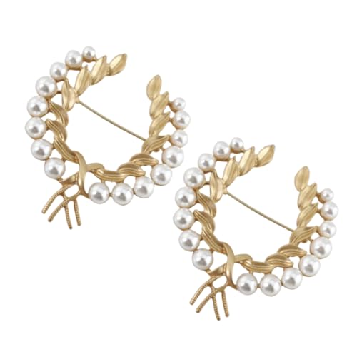 Healeved 2stücke Perlenbrosche Damenbrosche Weizenbrosche Kleiderbrosche Brosch Pin Kleidung Dekoration Schmuck Für Frauen Hemd Rock Hut Schal Verzieren von Healeved
