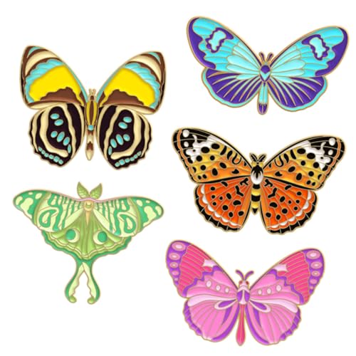 Healeved 1 Satz Insekten Schmetterlings Anstecker Emaille Anstecker Für Rucksäcke Broschen Für Taschen Tier Anstecker Dekorative Anstecker Schmetterlings Anstecker Insekten 5 Stück von Healeved