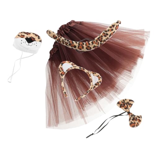 Healeved 1 Satz Kopfband -Kopfschmuck Set Junge Cosplay drucken Fell Haarband Tierkostüm Leopardenohren und - Leopardenohren und Schwanzfrauen Tierhaarreifen Stoff von Healeved