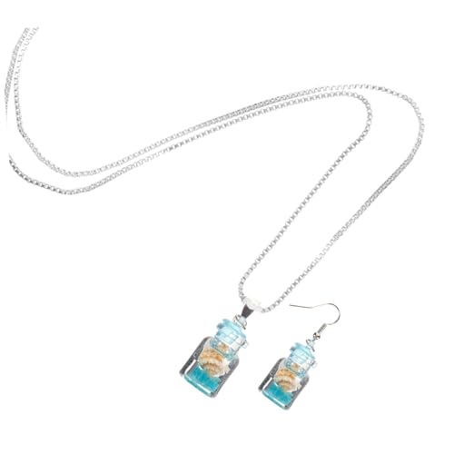 Healeved Ohrringen Und Halskette Mit Flaschendekor Leuchtend Im Dunkeln Diy-wunschflasche Schmuck Für Damen Flaschenförmige Ohrringe Halskette Mit Hängender Flasche Handwerkliches von Healeved