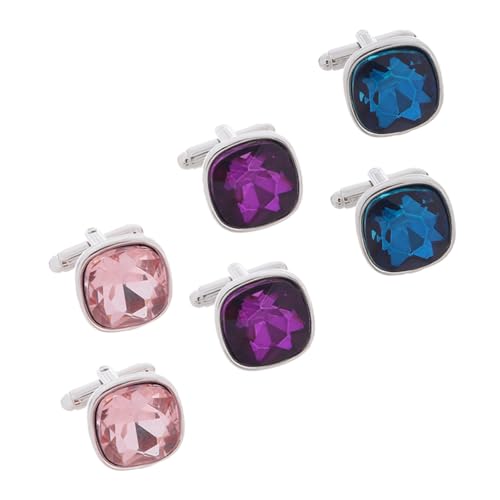 Healeved 3paare Manschettenknöpfe Für Herren Aus Hochwertiger Legierung Mit Strasssteinen Kratzfest Und Glänzend Für Anzug Und Smoking Klassisches Design Für Jeden Modernen Gentleman von Healeved