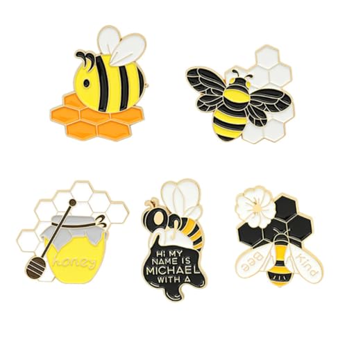 Healeved 1 Satz Mini Bienenbroschen Kreative Anstecknadeln Legierung Für Kleidung Taschen Und Accessoires Vielseitige Broschen Für Partys Und Dekoration 5 Stück von Healeved