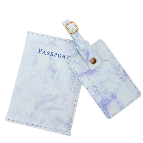 Healeved Reisepasshülle und Gepäckanhänger Satz PU Dekorative Reisepass Schutzhülle Multifunktionale Reisebrieftasche für Damen und Herren Leicht zu Reinigen Robust und Langlebig von Healeved