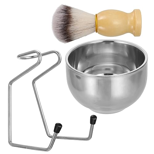 Healeved Bartbürsten-werkzeug Rasierpinsel- -set 3-teilig Edelstahl Einfache Aufbewahrung Tragbarer Rasierwerkzeugständer Für Männer von Healeved