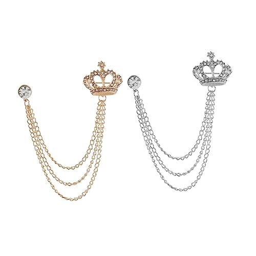 Healeved 2stücke Strass-brosche Mit Quaste Für Pullover Anzug Clip Brosche Pin Für Damen Herren Strickjacke Hemd Kragen Clip Elegant Und Vintage von Healeved