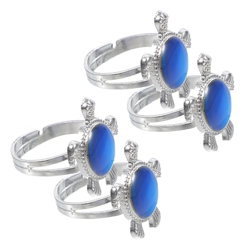Healeved 4 Stück Schildkröten Farbwechselring Unisex Stimmungsring Temperaturwechselring für Kinder Mädchen und Jungen Lustiger Schmuck Meeresschildkröten Design Healeved 4 Stück Schildkröten Farbwechselring Unisex Stimmungsring Temperaturwechselring für Kinder Mädchen und Jungen Lustiger Schmuck Meeresschildkröten Design von Healeved