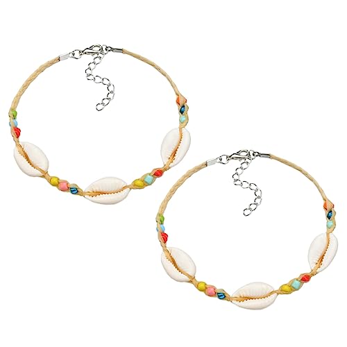 Healeved 2stücke Perlen Fußkettchen Armband Bunte Perlen Fußkette Schmuck Geschenk Dekoratives Fußkettchen Boho Stil Schmuck Accessoires Für Reisen Partys von Healeved