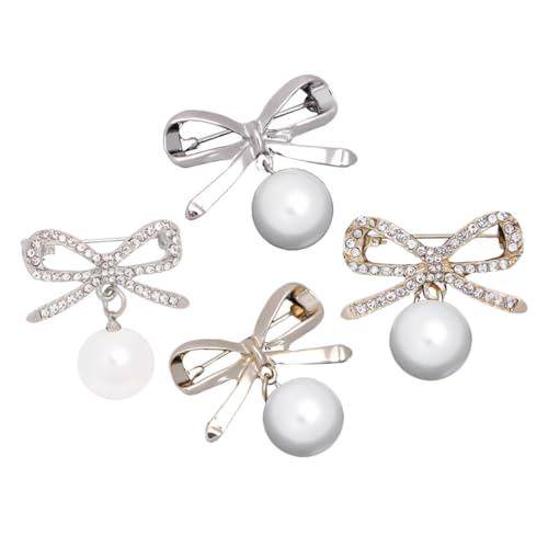 Healeved 1 Satz Teiliges Bowknot Broschen Mit Strass Langlebige Legierung Eleganter Gewandschmuck Für Schals Hemden Und Taschen Verhindert Peeping 4 Stück von Healeved