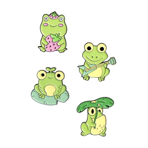 Healeved 1 Satz Teiliges Niedlicher Frosch Broschen Kreative Modellierung Legierung Für Kleidung Taschen Und Hüte Farbenfrohe Accessoires Für Tag 4 Stück von Healeved