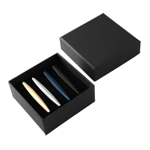 Healeved 1 Satz Teiliges Set Krawattenklammern Für Männer Business Necktie Clip Mit Eleganter Box Schwarz Silber Gold Kupfer Rutschfest Und 4 Stück von Healeved