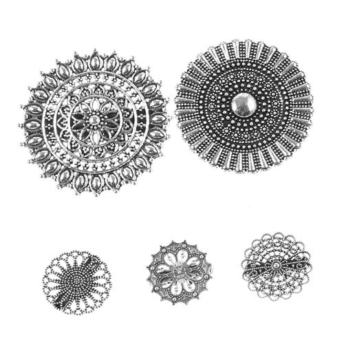 Healeved 1 Satz Vintage Brooch Clips Für Damen Dekorative Strickjacken Schalclips Für Outfits Langlebigem Legierungsmaterial Zur Vermeidung Von Sichtbarkeit 5 Stück von Healeved