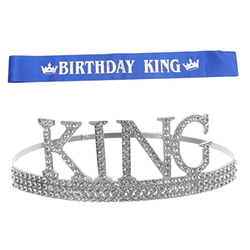 Healeved Didder Krone Für Männer Geburtstag Schärpe König Stirnband Pailletten Abschlussball Herren Accessoire von Healeved