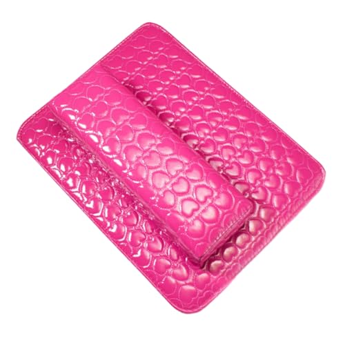 Healeved 1 Set Maniküre Hand Kissen Herz Muster Pu Leder Nail Art Kissen Handgelenk Rest Matte von Healeved