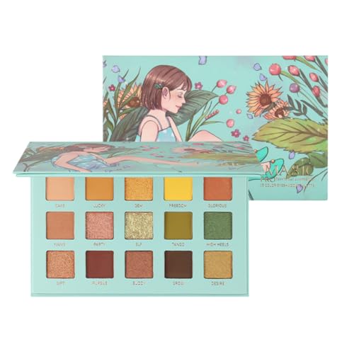 Healeved 15 Farben Tragbarer Lidschatten Compact Für Frauen Hochpigmentierte Kosmetikpalette Glitzer Lidschatten Für Jeden Hauttyp Praktische Lidschattenpalette Für Make up Anfänger von Healeved